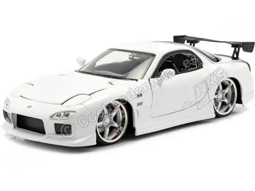 Produktbild: Jada Toys Fast & Furious 1993 Mazda RX-7, Tuning-Modell im Maßstab 1:24, zu öffnende Türen, Motorhaube und Kofferraum, weiß, 253203065