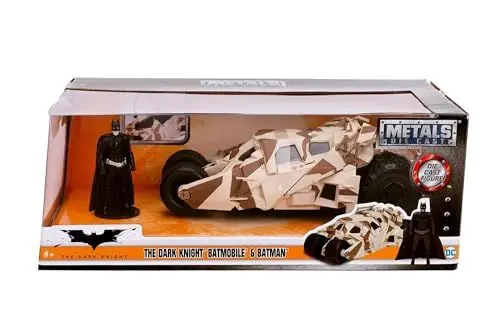 Produktbild: Jada Toys Tumbler Camo Batmobil, hochdetailiertes 1:24 Modellauto inkl. Batman-Figur, Cockpit und Türen können geöffnet werden, mit Freilauf, tarnfarben