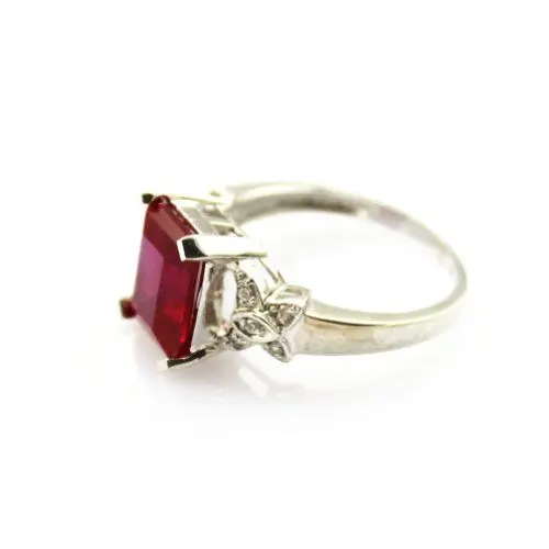 Produktbild: JadeAngel 925 Silber Ring 8 x 10 mm Rubin mit Cubic Zirkonia Damen Schmuck