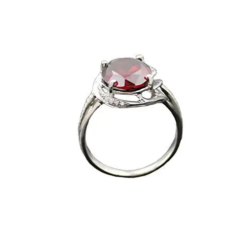 Produktbild: JadeAngel 925 Silber Ring mit 9 x 11 mm Granat Zirkonia