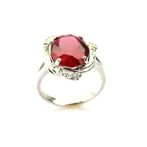 Produktbild: JadeAngel Damen Schmuck Oval Granat 925 Silber Ring mit Zirkonia Größe L1/2