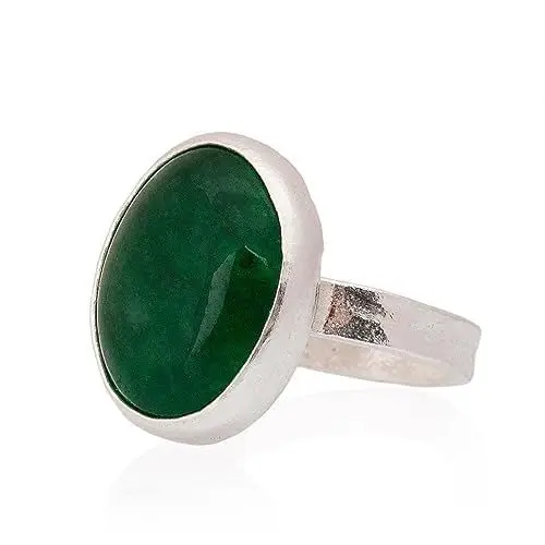 Produktbild: Jade Ring, Jade Frau Ring. Ovaler Jade Ring. Silber Jade Ring. 925 Sterling Silber Jade Ring.