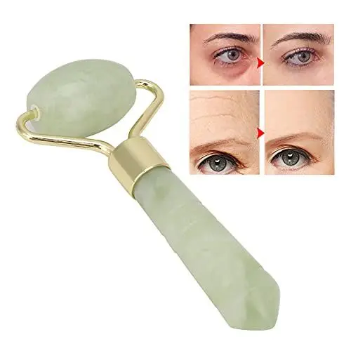 Produktbild: Jade-Roller-Massagegerät, Mini-Handgerät, multifunktional – Jade-Gesichtsroller für Gesicht und Augen, reduziert Schwellungen, Tränensäcke und Augenringe, für Gua Sha und Eisrollen-Massage