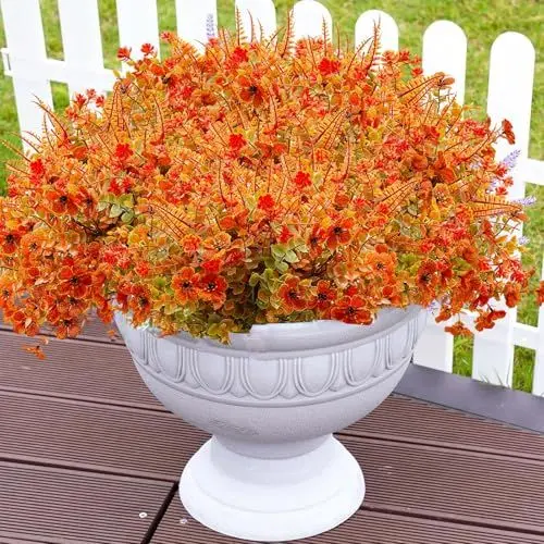 Produktbild: Jadeunm 10 Bündel Künstliche Herbstblumen Künstliche Herbststrauß Wetterfest Herbst Balkonpflanzen Herbst Kunstblumen wie Echt Herbst Deko für Garten Tischdeko Hause Dekoration