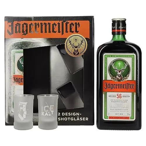 Produktbild: Jägermeister 35% Vol. 0,7l in Geschenkbox mit 2 Shotgläser