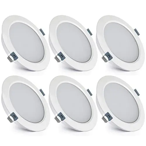 Produktbild: Jaenmsa Led Spots 230V, Einbaustrahler 5W 77-82mm EinbauØ, IP20, Nicht Dimmbar, Deckenspots Flach Warmweiß 3000K für Badezimmer, Küche, Wohnzimmer, 6er Set