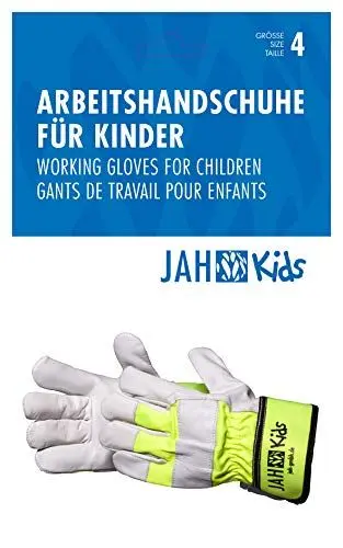 Produktbild: Jah KIDS-02 Kinderhandschuhe 10 Paar Nappaleder fluoriszierender Handrücken gelb Gr. 6