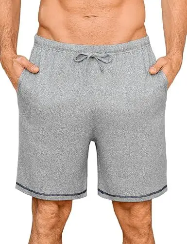 Produktbild: Jahetuul Schlafhose Herren kurz Schlafanzughose Jungen kurze Schlafshorts Pyjamahose Baumwolle Sommer Pyjama Männer Hausshorts Schlafanzughosen