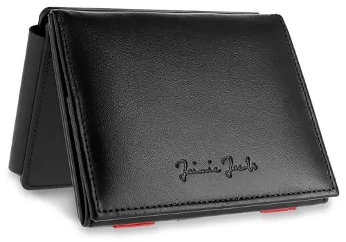 Produktbild: Jaimie Jacobs Flap Boy XL Magic Wallet mit Münzfach RFID-Schutz Geldbeutel mit Platz für 13 Karten (Schwarz mit Rot)