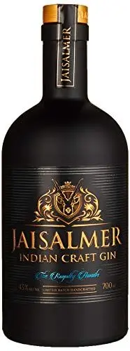 Produktbild: Jaisalmer Indian Craft Gin 700ml - 43% Alkoholgehalt - Zitrus Gin I Handverlesene Botanicals I Einzigartiger & Sanfter Luxus- Gin – Aromatischer Dry Gin – Premium-Gin Geschenk für Männer und Frauen.