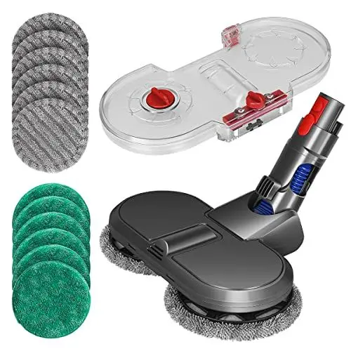Produktbild: Jajadeal Wischaufsatz für Dyson V15 V11 V10 V8 V7 Staubsauger, Elektrischer Wischmopp Aufsatz mit Abnehmbaren Wassertank und Waschbare Mopps (6 Grüne + 6 Grau)
