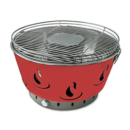 Produktbild: JAK BBQ Airbroil J 100 Holzkohlegrill Rot Tischgrill Holzkohlegrill mit einstellbarer Belüftung inkl. Transporttasche Outdoor Campinggrill