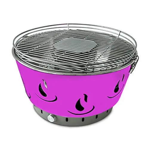 Produktbild: JAK BBQ Airbroil XL J 101 Holzkohlegrill Pink Tischgrill Holzkohlegrill mit einstellbarer Belüftung inklusive Transporttasche Outdoor Campinggrill