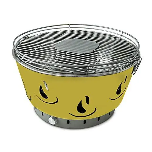 Produktbild: JAK BBQ Airbroil XL J 101 Holzkohlegrill gelb Tischgrill Holzkohlegrill mit verstellbarer Belüftung inkl. Transporttasche Outdoor Campinggrill