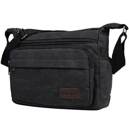 Produktbild: JAKAGO Wasserdichte Umhängetasche Herren, Multi-Tasche Schultertaschen,Arbeitstaschen Herren & Damen,für Outdoor,Reisen,Arbeiten,täglicher Gebrauch (Schwarz)