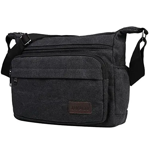 Produktbild: JAKAGO Wasserdichte Umhängetasche Herren, Multi-Tasche Schultertaschen,Arbeitstaschen Herren & Damen,für Outdoor,Reisen,Arbeiten,täglicher Gebrauch (Schwarz)