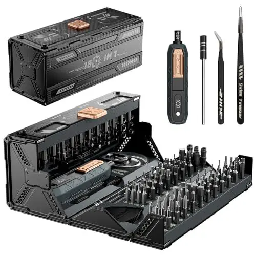 Produktbild: JAKEMY 180 in 1 Precision Mechanic Screwdriver Set Repair Tool with Screw Extractor Set for Laptop,iPad, Xbox, Mobile Phone, Macbook, Computer, Glasses, Watches, etc