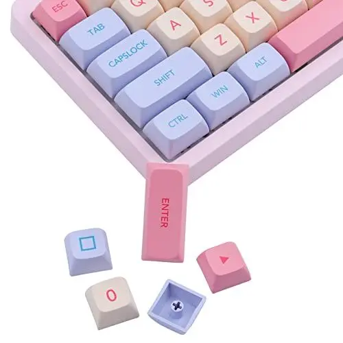 Produktbild: JakeTsai PBT Keycaps, XDA-Profil 132 Tasten Farbsublimations-Marshmallow Thema, ASIN-Layout Kompatibel Mit MX-Schalter Mechanische Tastatur