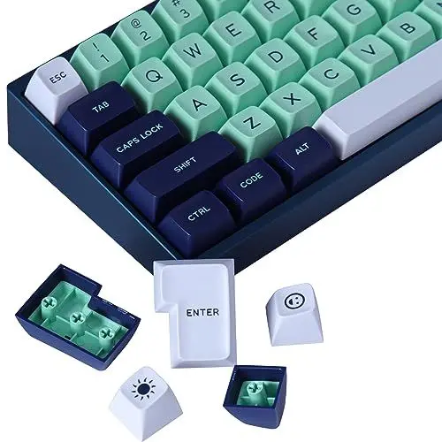 Produktbild: JakeTsai Tastenkappen, 172 Tasten SA Profil Double Shot Tastenkappen-Set mit 2.75u, 3u, 6.25u und 7u Leertaste für Cherry Mx Switches ISO ANSI Layout mechanische Tastatur