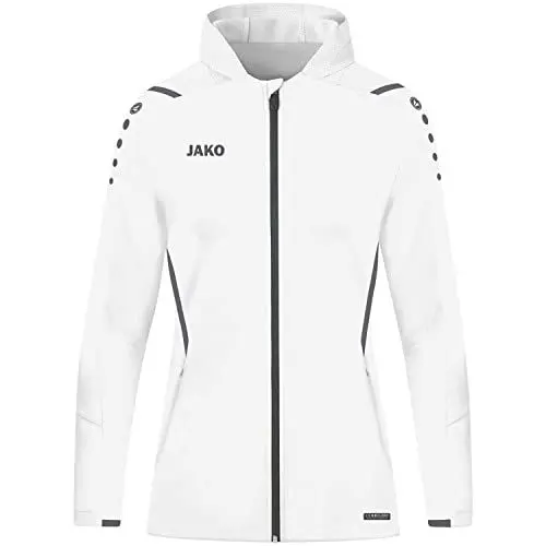 Produktbild: JAKO Damen Kapuzenjacke Challenge, Weiß/Anthra Light, 40