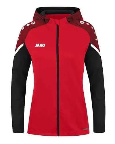 Produktbild: JAKO Damen Kapuzenjacke Performance, Rot/Schwarz, 38
