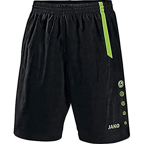 Produktbild: JAKO Herren Turin Fußballsporthosen, Schwarz/Neongrün, L EU
