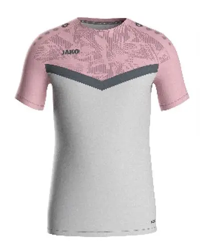 Produktbild: JAKO Iconic T-Shirt Soft Grey, Dusky Pink, Anthra Light, Gr.3XL - Funktionsshirt Herren Kurzarm, Nachhaltiges Sport Shirt aus 100% recyceltem Polyester, Feuchtigkeitstransportierend und atmungsaktiv