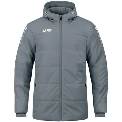 Produktbild: JAKO Kinder Coachjacke Team mit Kapuze, Steingrau, 152