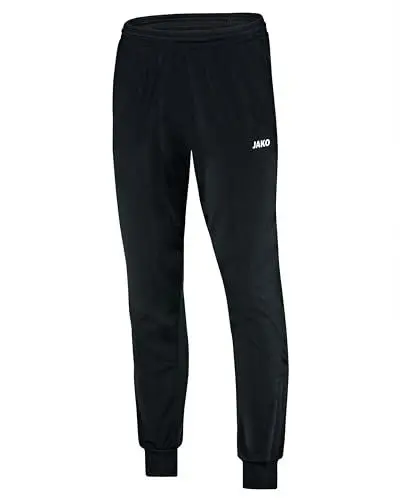 Produktbild: JAKO Trainingshose Kinder Classico Schwarz Gr. 140 I Klassische Sporthose Jungen & für Mädchen I Mit Reißverschluss & Rippeinsatz am Beinabschluss