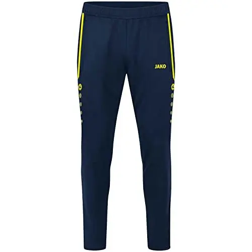 Produktbild: JAKO Unisex Kinder Allround Trainingshose Lang, Marine/Neongelb, 128 EU