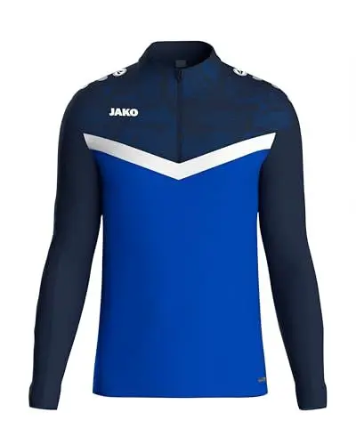 Produktbild: JAKO Ziptop Herren und Damen Iconic Gr. L Royal/Marine - Atmungsaktives Unisex Sport Sweatshirt mit Keep Dry Funktion und wärmender, weicher Fleece-Innenseite
