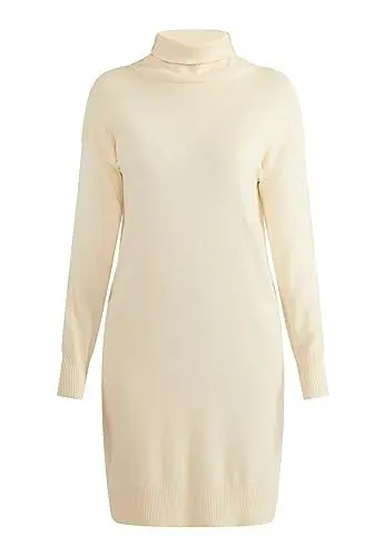 Produktbild: Jalene Women's Strick Langarmkleid midi Dress, Wollweiss, M-L