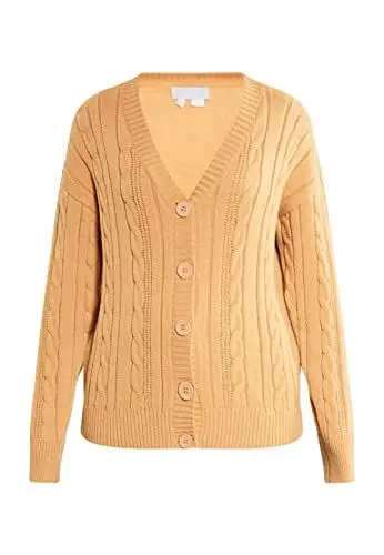 Produktbild: Jalene Women's Strickjacke mit Knöpfen, Kamel, XL/XXL
