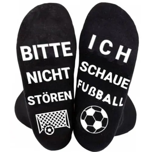 Produktbild: JALEVID Lustige Socken Fußball Geschenke, BITTE NICHT STÖREN, ICH SCHAUE FUßBALL, Funny Socks Geschenke für Fussballfan Männer Frauen Teenager Jungen