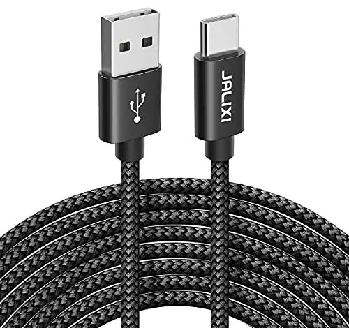 Produktbild: JALIXI USB C Ladekabel 3M, Lang PS5 Controller Kabel Schnellladung Geflochtenes Nylon Kompatibel mit Playstation 5, mit Xbox Serie X S, mit Nintendo Switch, Schwarz