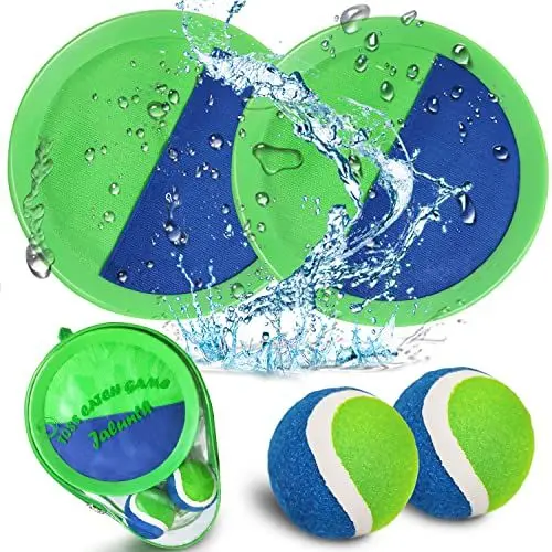 Produktbild: Jalunth Klettballspiel Klettball Strandspielzeug Strandspiele Wurfspiel Kinder Erwachsene Garten Outdoor Draußen Strand Spielzeug Spiele Geschenke 2 3 4 5 6 7 8 9 10 Jahre Mädchen Junge Ostergeschenke