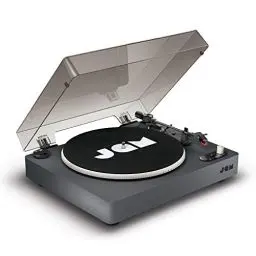 Produktbild: Jam Spun Out Plattenspieler Bluetooth - Vinyl Player, Schallplattenspieler Bluetooth mit 3-fach Riemenantrieb, Record Player mit Kopfhörerausgang & Aux-Eingang, inkl. Staubschutzhülle, Schwarz