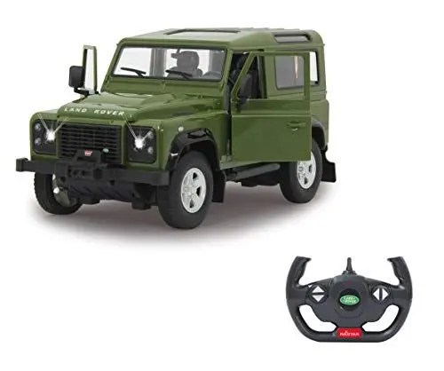 Produktbild: JAMARA 405155 - Land Rover Defender 1:14 Tür manuell 2,4GHz - RC Auto, offiziell lizenziert, ca 1 Std fahren, 11 Kmh, detaillierter Innenraum, hochwertige Verarbeitung,LED Licht, grün