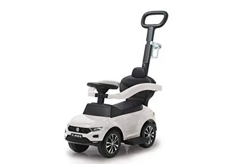 Produktbild: JAMARA 460463 - Rutscher VW T-ROC 3in1 - Kinderfahrzeug, Kippschutz, Kofferraum, Schub-und Haltestange mit Lenkfunktion, Rückenlehne, seitlichen Schutzbügel, ausziehbare Fußauflage, Sound, Hupe, Weiß