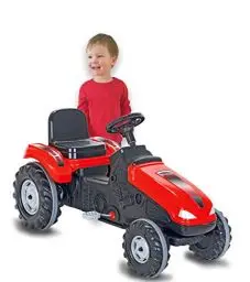 Produktbild: JAMARA 460835 - Trettraktor Big Wheel - Kippschutz, bis 60KG, leichtgängiges Lenkradsystem, Hupe, verstellbarer Sitz, Motorhaube aufklappbar, Anhängerkupplung