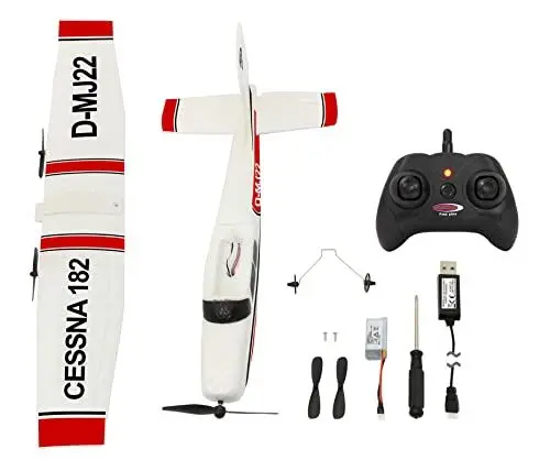 Produktbild: JAMARA Cessna 182 Flugzeug 2,4GHz Gyro 2CH – ferngesteuert, einsteigertauglich, Stabilisierung der Flugeigenschaften, sehr Gute Selbstflugeigenschaften, aus flexiblem Mikroschaum, Weiß