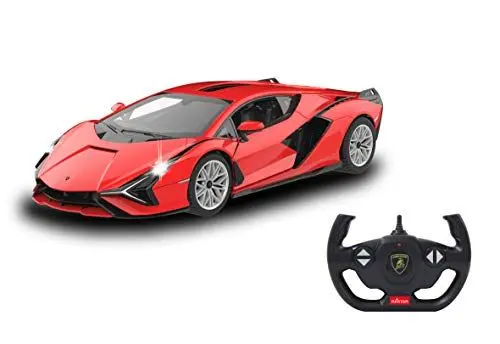 Produktbild: JAMARA Lamborghini Sián FKP 37 2,4 GHz 1:14 Tür manuell - RC Auto, offiziell lizenziert, bis 1 Std Fahrzeit, ca 11 Km/h, perfekt nachgebildete Details, detaillierter Innenraum, Rot