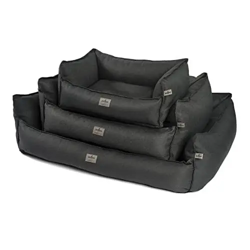 Produktbild: JAMAXX® Luxus Hundekörbchen orthopädisches Hundebett Memory Foam Hundekissen Grosse, große Hunde kuscheliges Sofa Matte Waschbar, Flauschige HundeCouch Korb Rand extra-hoch PDB2018 L 120x90 anthrazit
