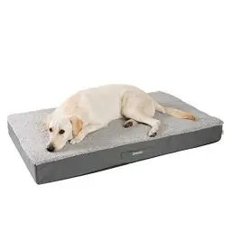 Produktbild: JAMAXX Orthopädische Hunde-Matratze Gelenkschonend Memory Visco Schaum Waschbar Abnehmbarer Lammfell Bezug/Wasserabweisendes Oxford Gewebe - Robustes Kuschliges Hundebett PDB1012, 120x73 (L), Grey