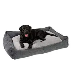 Produktbild: JAMAXX Premium Hundebett Orthopädisch Memory Visco Schaum Waschbar Abnehmbarer Bezug Wasserabweisend - Weiches Sofa Hundekorb Hunde-Körbchen mit Wendekissen - PDB2004 (L) 120x90 grau