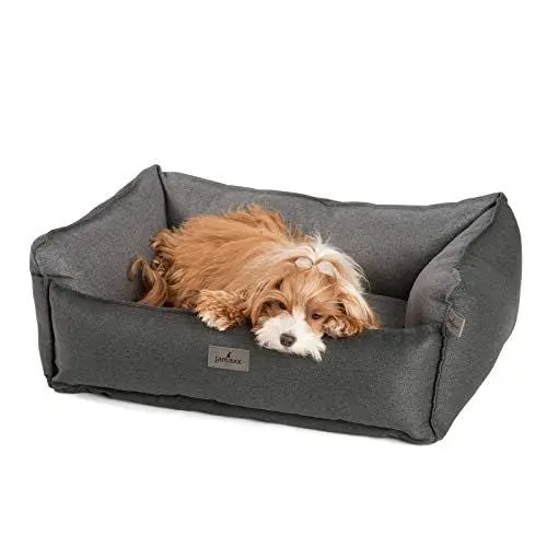 Produktbild: JAMAXX Premium Hundebett - Orthopädisch Memory Visco Füllung, Extra-Hohe Ränder, Waschbar, Nässe-Schutz, Hochwertiger Stoff mit viel Eleganz, Hundesofa PDB2018 (M) 90x70 anthrazit
