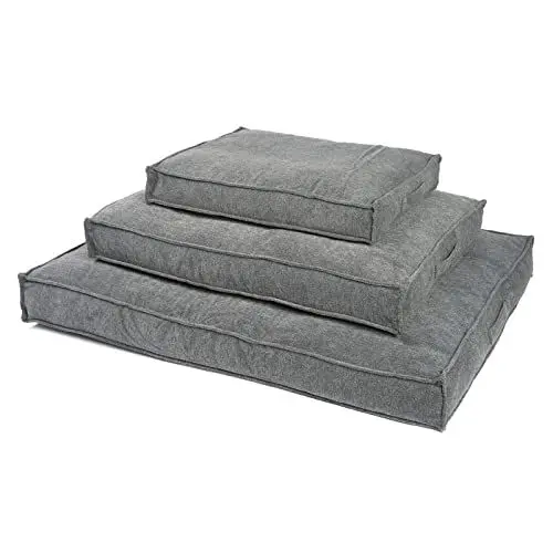 Produktbild: JAMAXX Premium Hundekissen Orthopädische Füllung, Waschbar Bezug aus Edlem Chinelle Stoff, Weiche Kompakte Füllung mit Visco Schaumstoff-Flocken Memory, PDB1003 65x50 (S) Silver-Grey