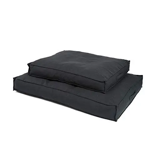 Produktbild: JAMAXX Premium Hundekissen in edler Leinen-Optik - Orthopädisch Memory Visco Schaumstoff/Waschbar Abnehmbarer Bezug/Wasserabweisender Innenbezug - Hundebett PDB1005,90x70 (M) anthrazit