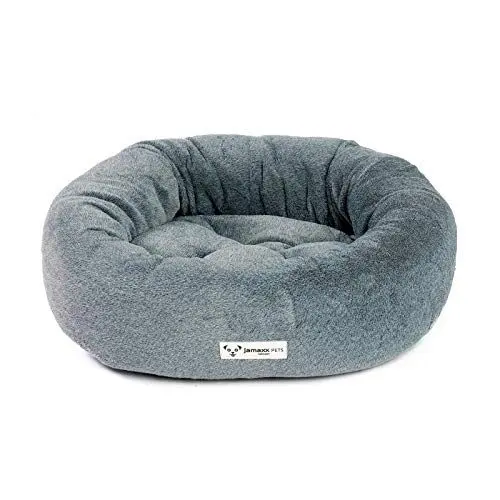 Produktbild: JAMAXX Super-Soft Donut Hundebett Flauschige Weiche Komfort-Polsterung Hundekörbchen Waschbar Hundekorb PDB2083 (S), grau