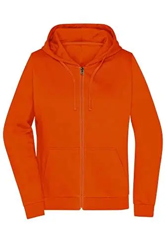Produktbild: James & Nicholson Damen Basic Kapuzen-Sweatjacke - Leicht taillierte Sweatjacke mit Kapuze | Farbe: orange | Grösse: M